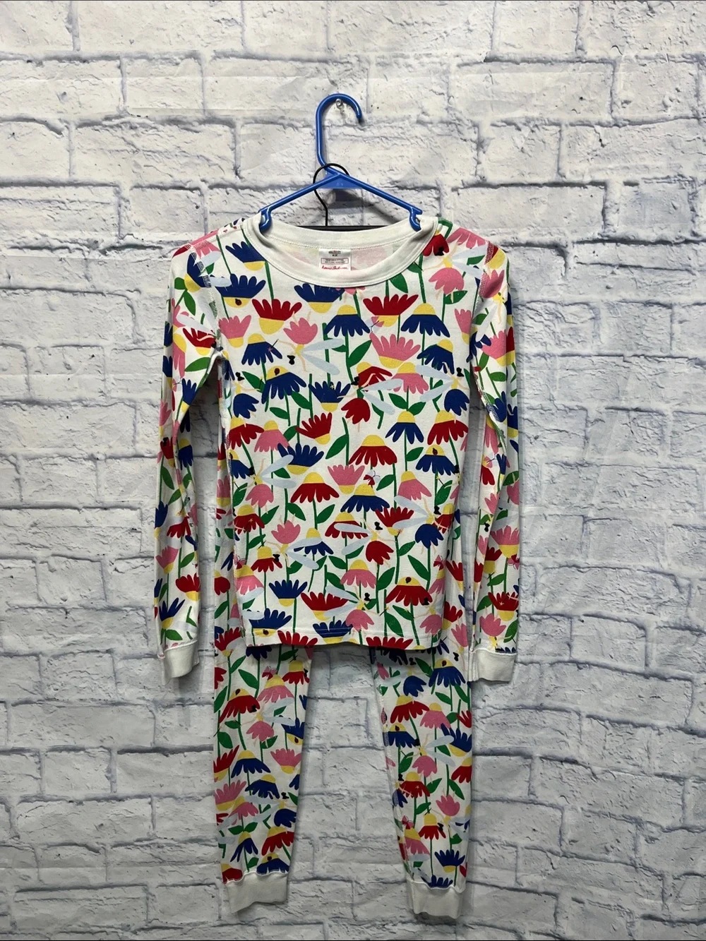 Hanna Andersson White Floral Print 100% Organic Cotton Pajama Set